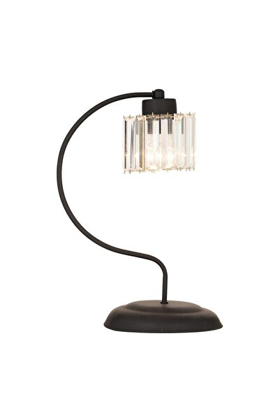 Apliqa Tufty Siyah Kristalli Taşlı Dekoratif Tasarım Salon- Yatak Odası Modern Retro Abajur