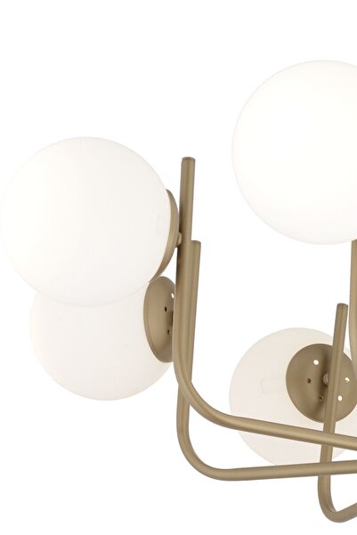 Apliqa Lowel 8'li Eskitme Beyaz Camlı Modern Koridor Yatak Odası Salon Avize