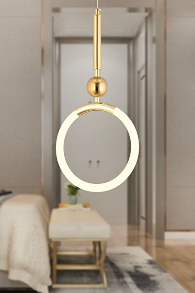 Apliqa Struer Tekli Gold Ledli Modern Koridor, Yatak Odası Salon Sarkıt Led Avize