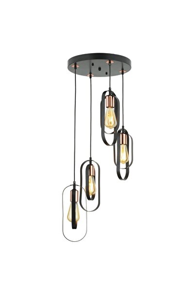 Apliqa Koza 4 Lü Bakır Eskitme Sarkıt Modern Yatak Odası Mutfak Oturma Odası Salon Sarkıt Avize