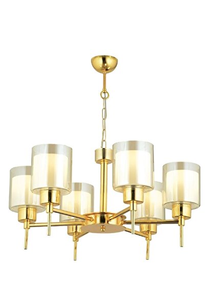 Apliqa Cemre 6 Lı Gold Modern Yatak Odası Salon Avize