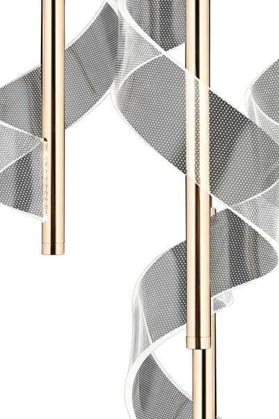 Apliqa Jadon 4'lü Yuvarlak 3 Renkli 35 Watt Gold Kristal Ledli Modern Oturma Odası Salon Sarkıt Avize