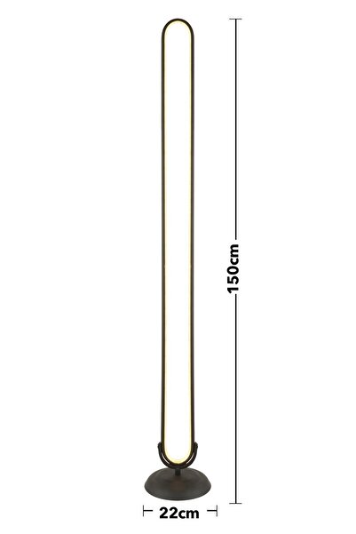 Apliqa Zümra Siyah 70 Watt Modern Tasarım Ledli Metal Lambader