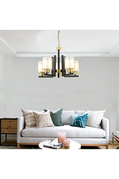 Apliqa Tisse 5 Li Eskitme Siyah Modern Yatak Odası Mutfak Oturma Odası Salon Avize