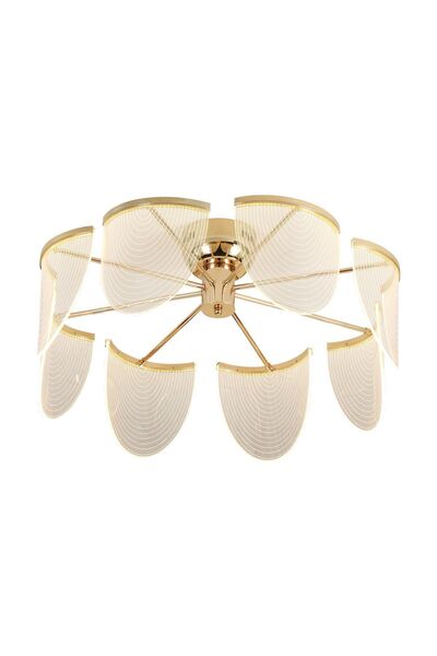 Apliqa Janne 8 li Gold Kaplama 26 Watt 3 Renkli Ledli Modern Tasarım Oturma Odası Salon Led Avize