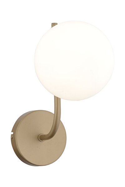 Apliqa Lowel Tekli Eskitme Beyaz Camlı Modern Yatak Başı Salon Aplik