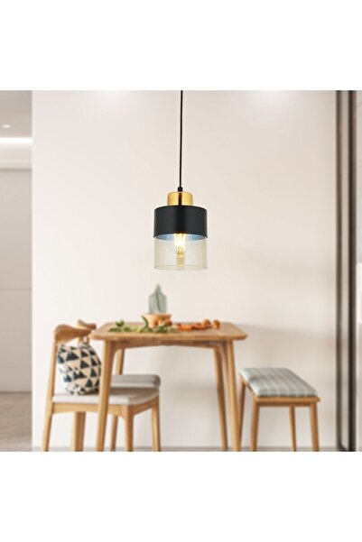 Apliqa Boris Tekli Siyah Gold Modern Retro Sarkıt Mutfak Salon Sarkıt Avize