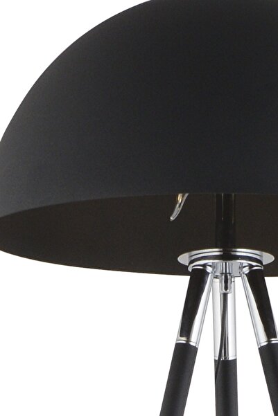 Apliqa Grant Siyah Krom 3 Ayaklı Modern Tasarım Köşe Ofis, Salon Lüks Lambader