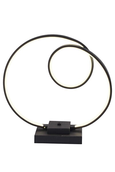 Apliqa Estel Siyah Kare Ayak Ledli Modern Oturma Odası Salon Abajur