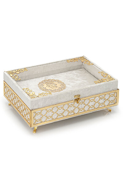 ihvan online Şeffaf Pleksili Kadife Kaplı Sandıklı Çeyizlik Kuranı Kerim Seti...