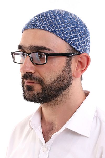 ihvanonline Зимна Орлонска шапка с шарка на снежинка - Сина