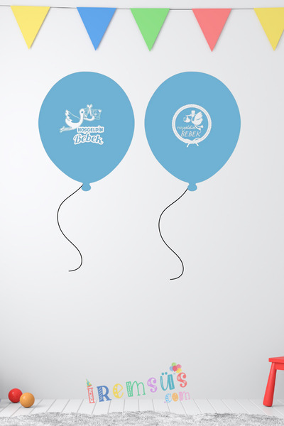 mypartyready Hoşgeldin Bebek Baskılı Mavi Renk Balon 10 Adet Erkek Bebek Yeni...
