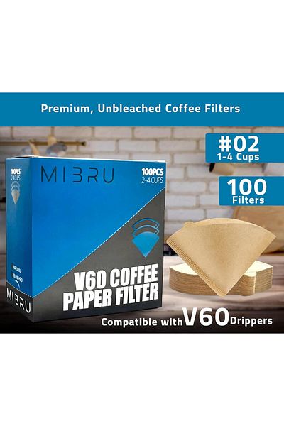 MIBRU Coffee paper filter v60 v02 100pcs brown