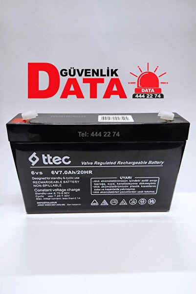 Ttec 6v 7ah 20hr Bakımsız Kuru Akü 6 Volt 7 Amper (2022 Üretim)