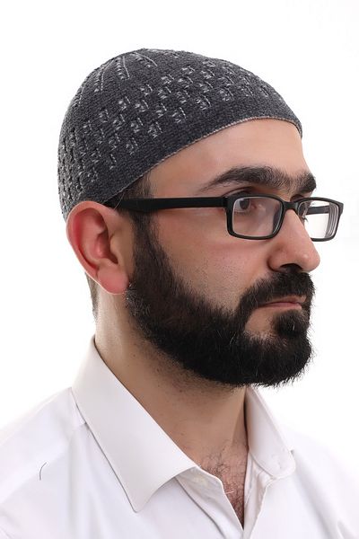 ihvanonline Καπάκι προσευχής με καπνιστό γκρι ψάθινο μοτίβο χειμερινό βελούδο
