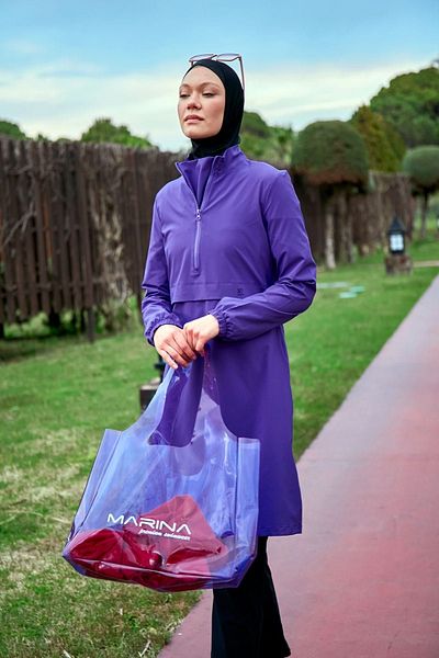 Marina MARINA PURPLE TRANSPARENT BEACH BAG