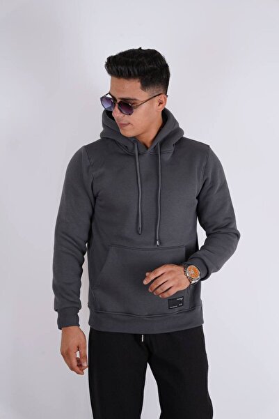 Est Estola Ανδρικό φούτερ με καπουντό και τσέπη καγκουρό με 3 κλωστές