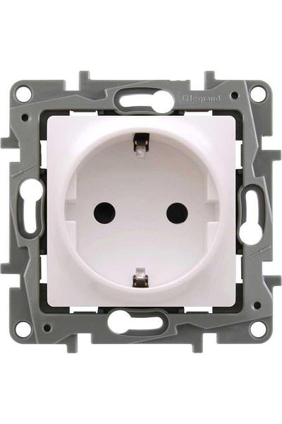 Legrand White Frame - Rhubarb Grounded Socket