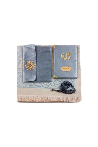 ihvan online Şantuk Kumaş Kaplı Yasin Kitabı - Çanta Boy - Isme Özel Plakalı - Seccadeli - Tesbihli - Keseli - gr