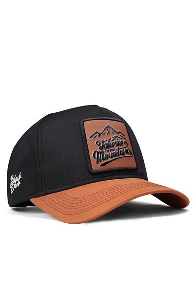 BlackBörk V1 Baseball Mountains Unisex Tile Brim Hat - 1Cs with Code Logo, Black