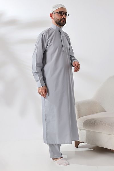 ihvanonline Ανδρικό γκρι ύφασμα Çınar Dagron - Σετ ρούχων Hajj Umrah και Fistan