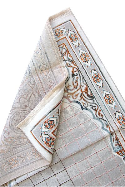 ihvanonline Gray Woven Prayer Rug - Luxury Dowry Carpet Type