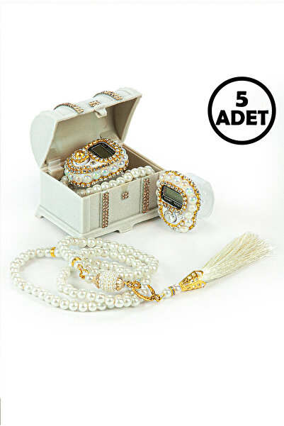 ihvan online Білий набір з 5 намистин з перлинками та згадаком - подарунок на...