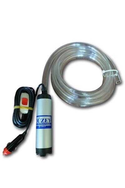 DÜZEY POMPA Düzey 24 VOLT ÇAKMAKLIK GİRİŞLİ DALGIÇ MAZOT AKTARMA(SIVI TRANSFER) POMPASI+3M HORTUM SET(SU,YAĞ)