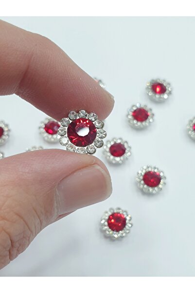 CRYSTALSHOP Каменна маргаритка - 10 мм червена (50 броя)