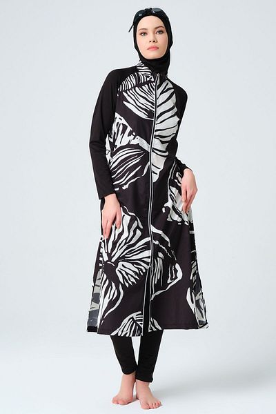 ALFASA Coral Long Hijab Swimsuit