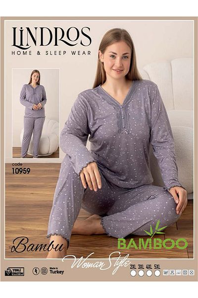 BEYAZTOPTAN Bamboo Long Sleeve White Quality Women's Pajamas Set
