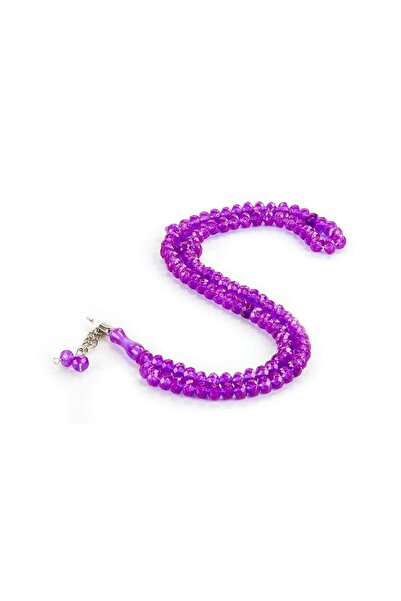 İhvan Kristal Görünümlü 99' Lu Hac Umre Hediyelik Tesbih 10 Adet -mürdüm