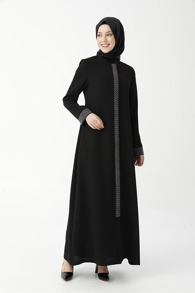 derin store Black Herringbone Stone Embroidered Mother Ferace 9378 22