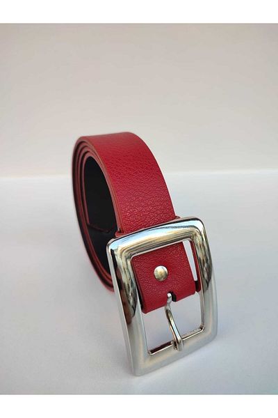 Gradelli Women's Belt Red Chrome Buckle