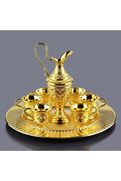 ihvan online 8 Piece Gold Colored Kaf Zemzem Cup Serving Set