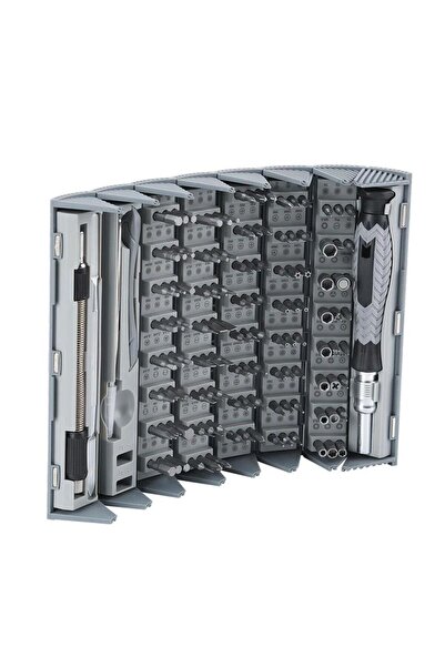 Genel Markalar KS-840116 126 Parça Silindir Saklama Kutulu Hassas Taşınabilir Mini Tornavida Seti