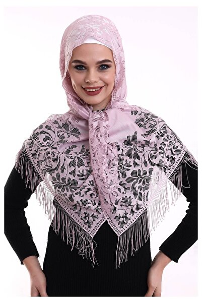 ihvan online Ροζ ντελικάτο σάλι από τούλι - 2 60x160