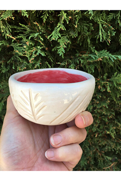 seramikanaz Ceramic Carved Patterned Handmade - Appetizer Salad Sauce Bowl
