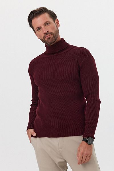 Livio Ferri Men's Turtleneck Slim Fit Ribbed Knitwear Sweater