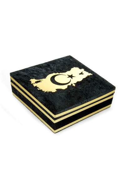 İhvan Yayınları Türk Bayraklı Kadife Kuran Seti Dini Hediyelik Islami Hediyelik