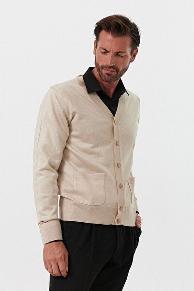 Livio Ferri Men's Knitwear Cardigan - Standard Fit, Pocket Sweater