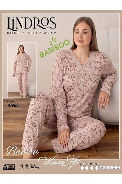 BEYAZTOPTAN Bamboo Long Sleeve White Quality Women's Pajamas Set