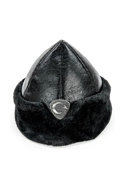 İhvan 5-8 Years Old Waiter Size Ertugrul Börk Hat - Black Color - 2029
