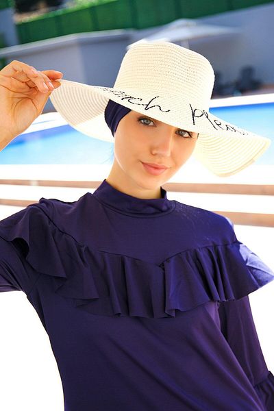 Marina Written Ecru Straw Flared Hat 142329