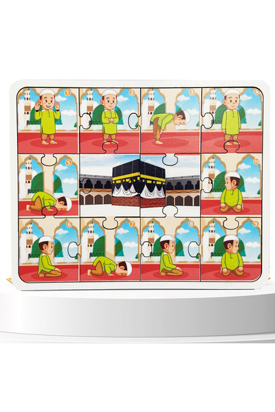 ihvan online İslamı Öğreniyorum - Namaz Öğreten Yapboz - Ahşap Puzzle - Erkek Çocuk Yapboz - 3 Yaş ve Üzeri Eğiti
