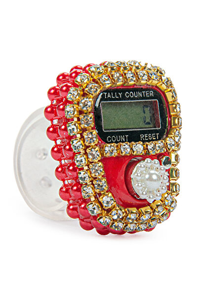 ihvan online لؤلؤة مفصلة مرصعة بالأحجار باللون الأحمر