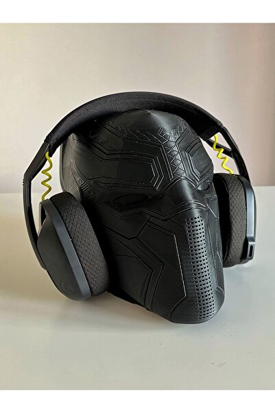 Nerva Design 3D حامل سماعة الرأس Black Panther، حامل/حامل سماعة رأس مكتبي بتصميم مخصص