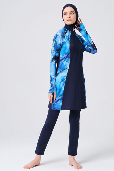 ALFASA Μαγιό Navy Blue Hijab - Μαγιό, Πλήρως Καλυμμένο, Μοντέλο 23679-23