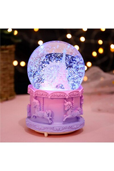 Özen Avm Eyfel Kulesi Işıklı Müzikli Püskürtmeli Büyük Boy Kar Küresi