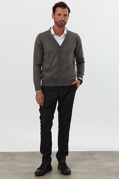 Livio Ferri Men's Knitwear Cardigan - Standard Fit, Pocket Sweater